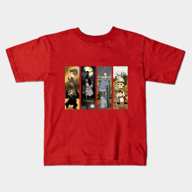 Over the Garden Wall Portraits Kids T-Shirt by DJ O'Hea